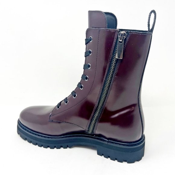 Women's Burgundy Combat Boots - Never worn - Picture 3 of 11